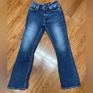 Lotus By Miss Me Women’s Jeans Size 31 Adjustable Waist Bootcut Distressed Denim